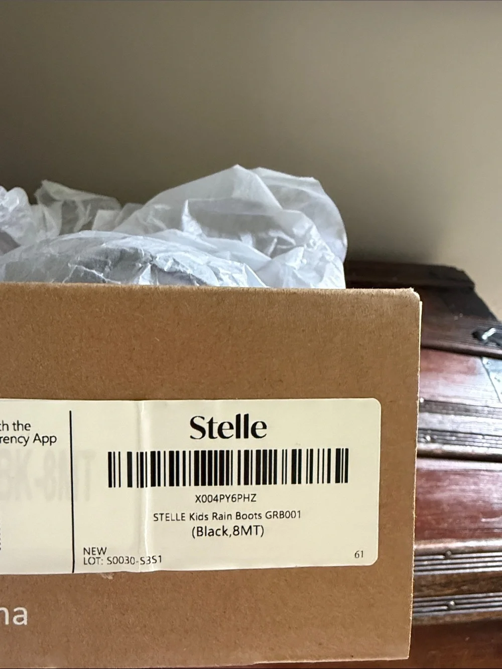 Brand new toddler black rain boots size 8